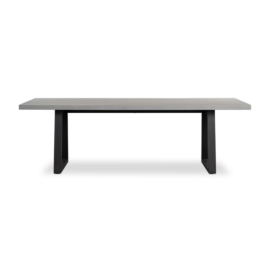 1.6m Sierra Rectangular Elkstone Dining Table| Pebble Grey with Black Powder Coated legs