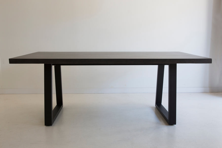 2.0 Rectangular Eterrazzo Rich Umber Dining Table | Black Powder coated legs