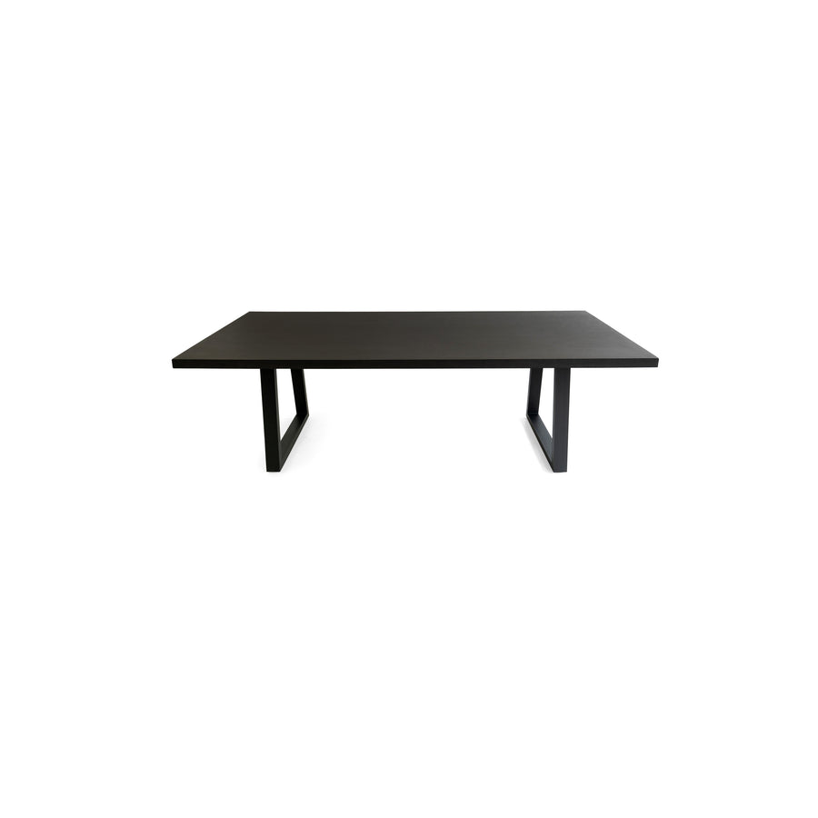 2.4m Rectangular eTerrazzo Rich Umber Dining Table| Black Powder coated legs