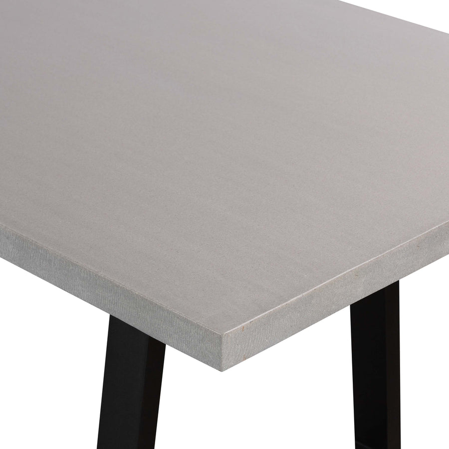 1.6m Sierra Rectangular Elkstone Dining Table| Pebble Grey with Black Powder Coated legs