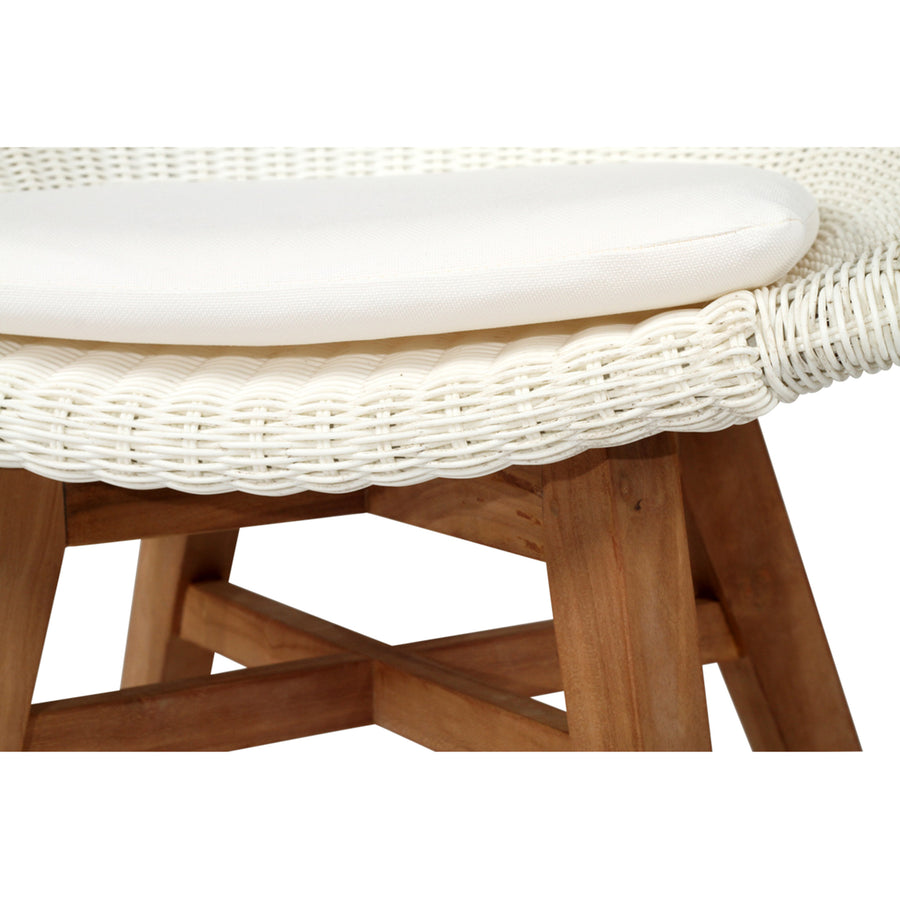 Cottesloe Outdoor Dining Chair | White Cord with Teak Frame- set 2 - www.elkstone.com.au