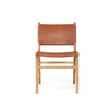 Witta FlatLeather Dining Chair Tan| Tan Leather with Teak frame - www.elkstone.com.au