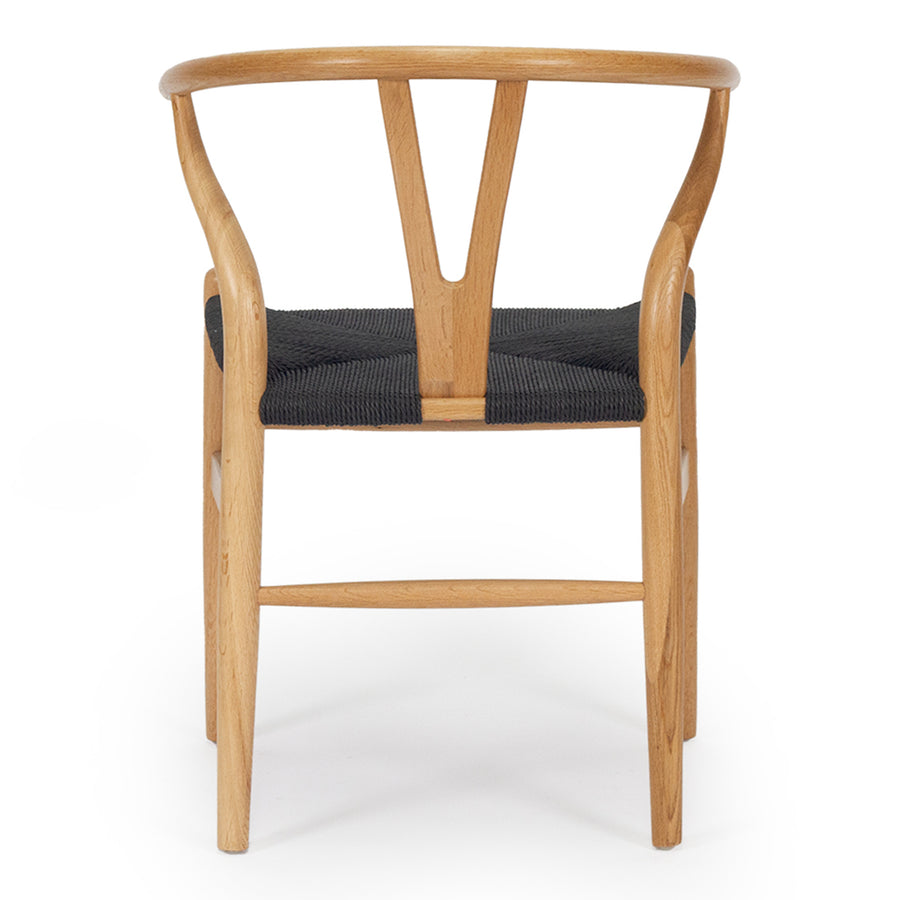 Kiamba Wishbone Dining Chair |Black cord Seat Teak Wood  frame - www.elkstone.com.au