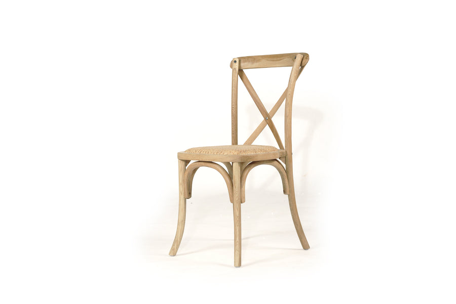 Stackable Paris Cross back Chair- Natural Oak