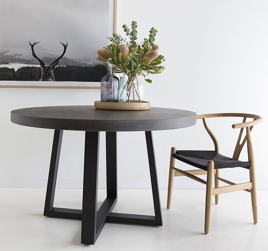 Kiamba Wishbone Dining Chair |Black cord Seat Teak Wood  frame - www.elkstone.com.au