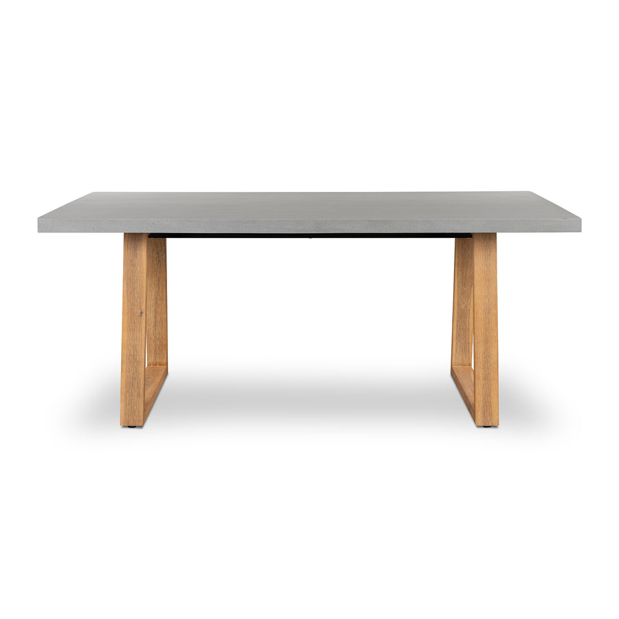 1.6m Sierra Rectangular Elkstone Dining Table| Pebble Grey with Light Honey Acacia Legs