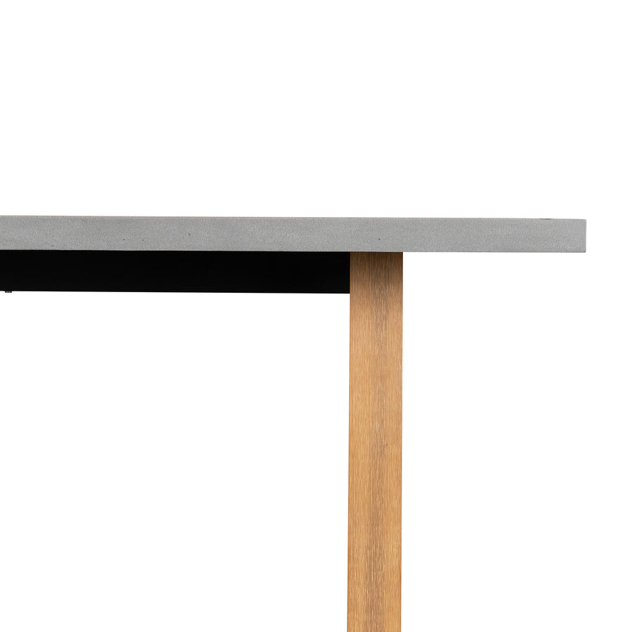 1.6m Sierra Rectangular Elkstone Dining Table| Pebble Grey with Light Honey Acacia Legs