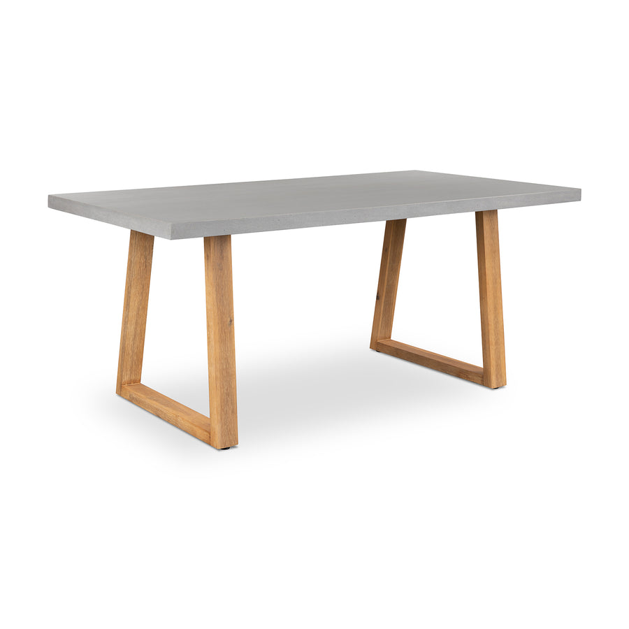 1.6m Sierra Rectangular Elkstone Dining Table| Pebble Grey with Light Honey Acacia Legs