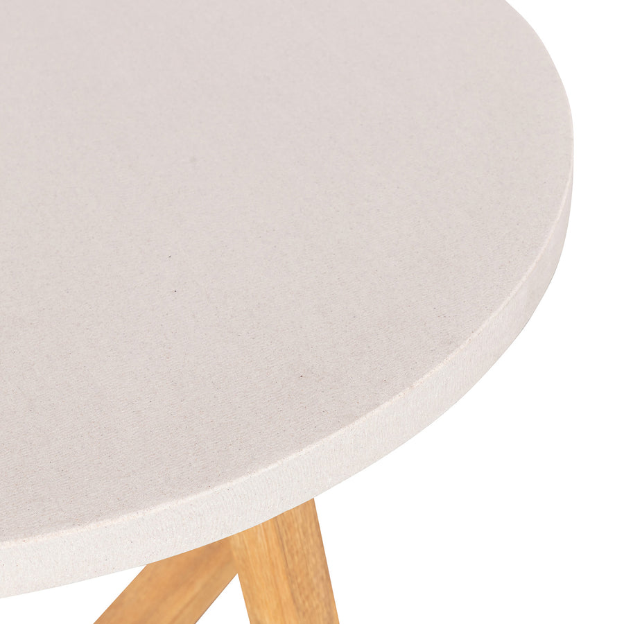 1.0 Alta Round Elkstone Dining Table Beach\ Light Honey Acacia Legs