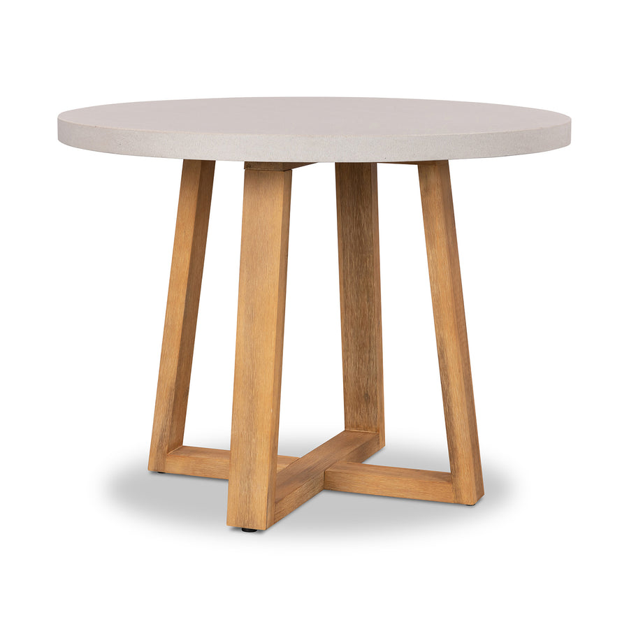 1.0 Alta Round Elkstone Dining Table Beach\ Light Honey Acacia Legs