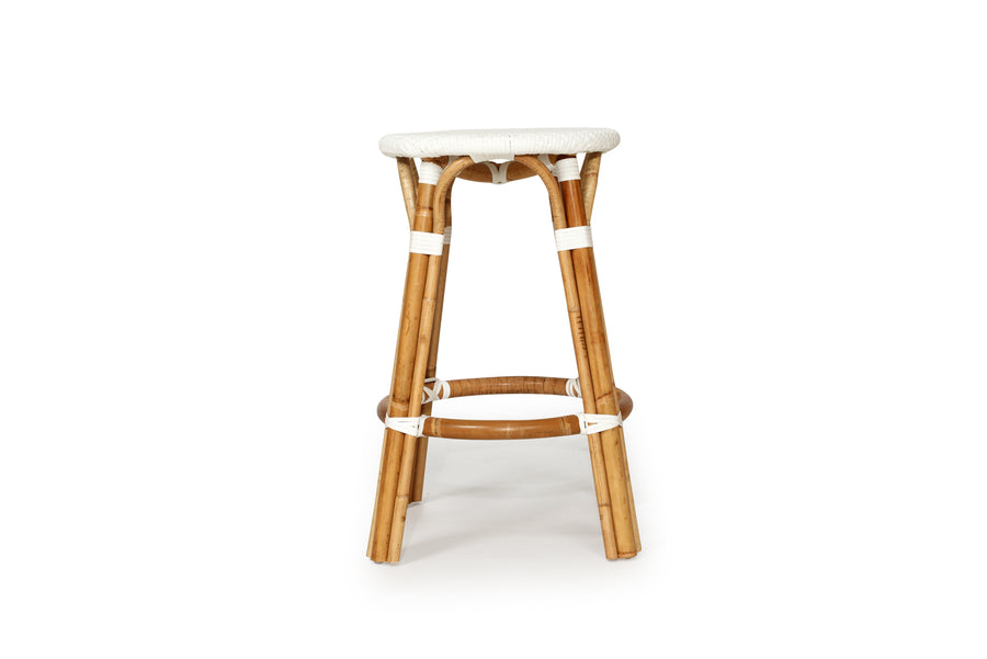 Shannon Backless Rattan Counter Stool - White seat