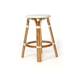 Shannon Backless Rattan Counter Stool - White seat