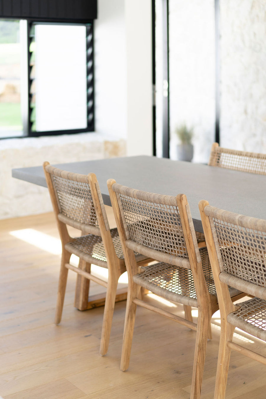 2.4 Pebble Grey Dining Table with  6 Stradbroke Washed Grey Dining chairs