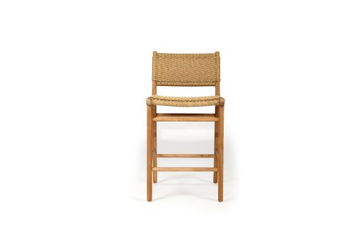 Fraser Counter stool - Sand - Close Weave on Teak Frame