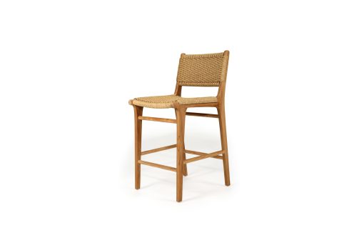 Fraser Counter stool - Sand - Close Weave on Teak Frame